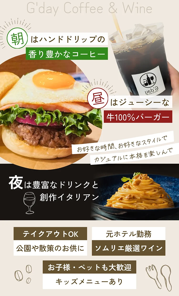 住吉区長居商店街7坪スタンドカフェ G'day Coffee & wine